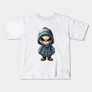 Spooky figure of a skull in a mask wearing a cloak, perfect for Halloween ! Kids T-Shirt